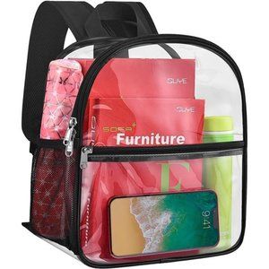 Clear Backpack Stadium Approved 12×6×12,Clear StadiumBag for Concert Sport Event